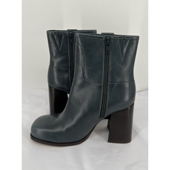 Free People Women's Naomi Ankle Heel Boot Leather Blue Size 8 Block Heel - Picture 6 of 10